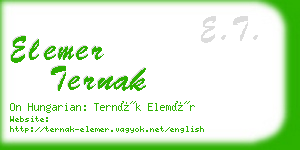 elemer ternak business card